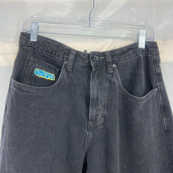 Empyre Men 28 Straight Leg Jeans Black Drawstring Waist Skate Y2K Style Retro - Picture 2 of 11